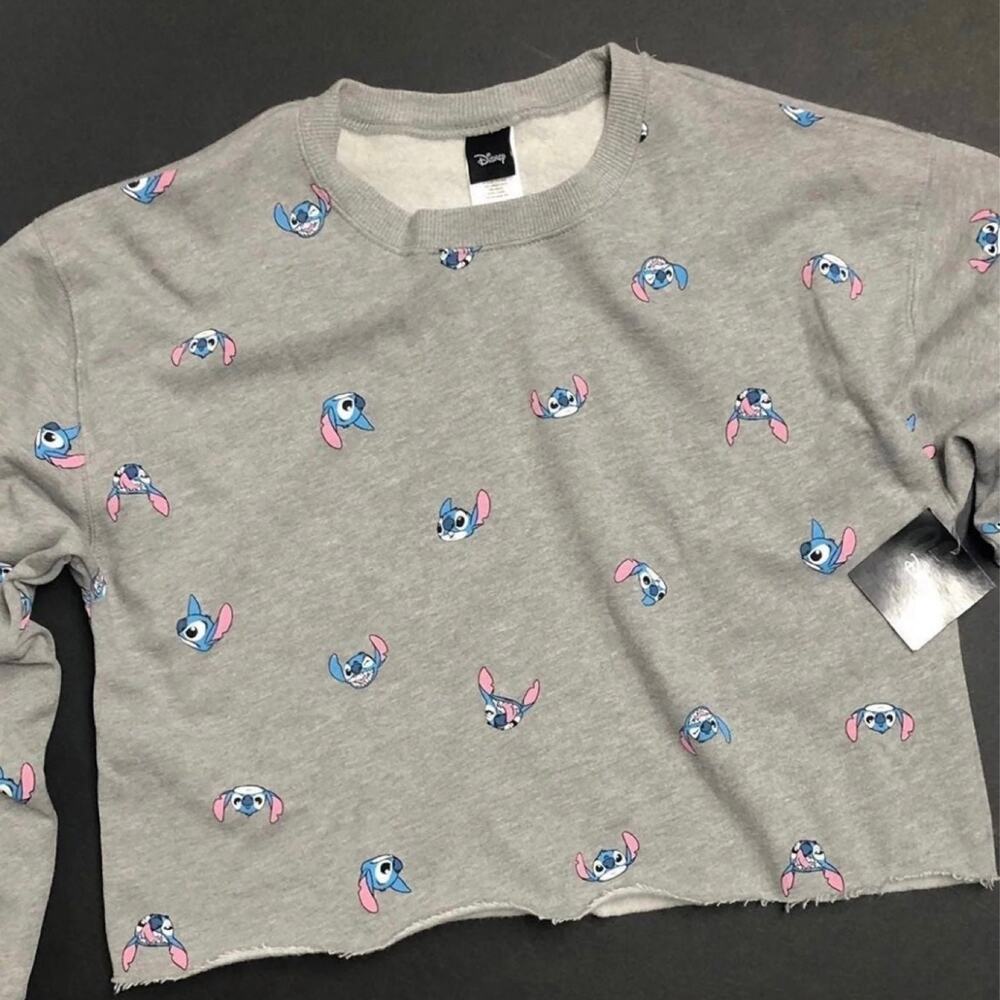 Stitch Cropped Sweatshirt Size M Medium Disney Lilo and Stitch